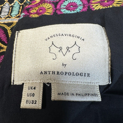 Anthropologie Vanessa Virginia Skirt Womens 0 Pencil Embroidered Lined Career
