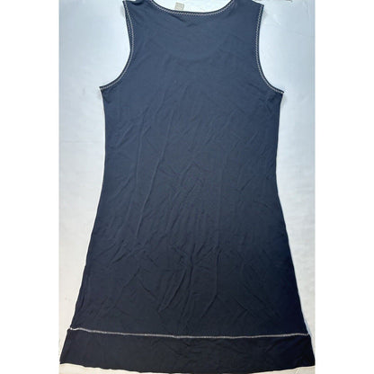 J Jill Dress Womens Large Black Shift Sleeveless Slinky Stretch Travel Beach