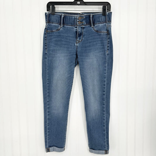 Apt 9 Jeans Womens 6P Capri Tummy Control Blue Stretch Cuffed Denim Medium Wash