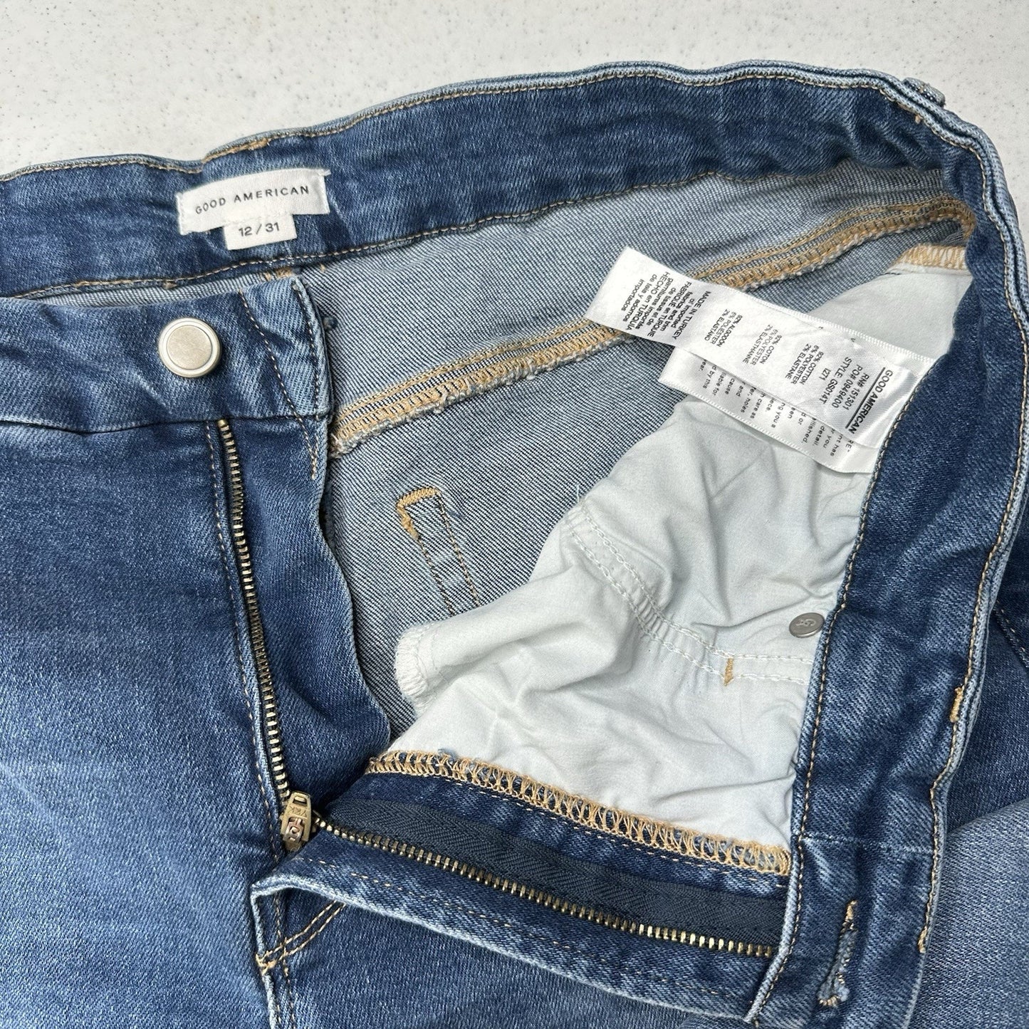 Good American Jeans Womens 12 31 Good Legs Straight Indigo 271 Blue Denim NWOT