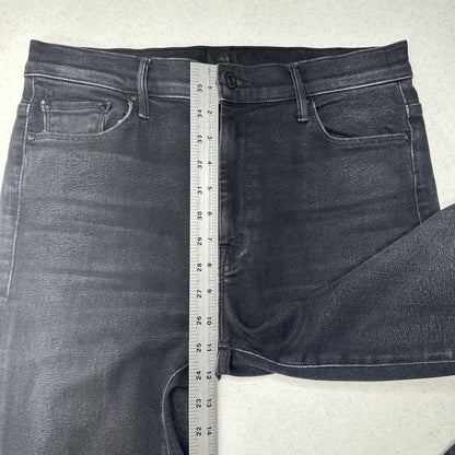 Mother Jeans Womens 32 Weekender Fray Flare US 12 Black Denim Thunder Road EUC