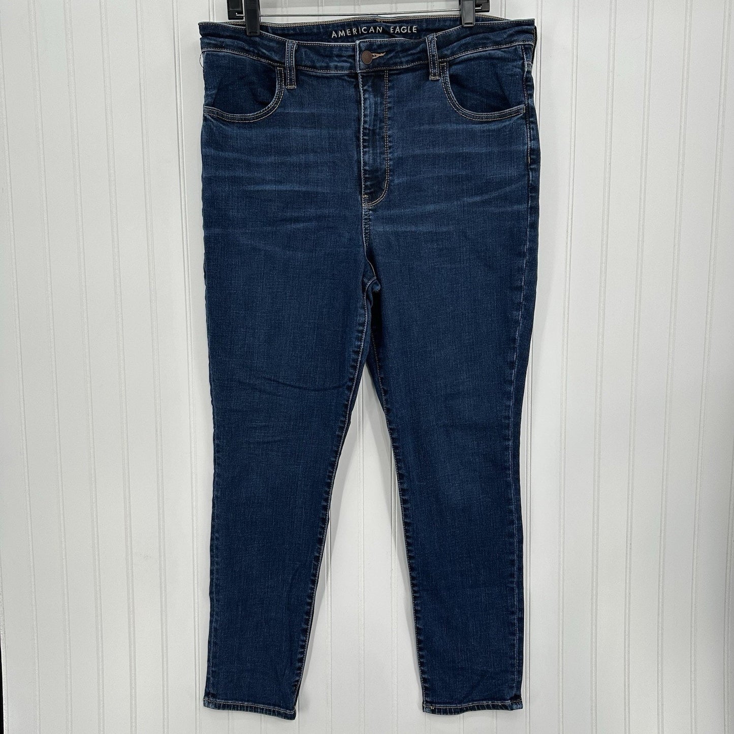 American Eagle Jeans Women 18 Super Hi Rise Jegging Blue Denim Dark Wash Comfort