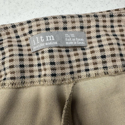 ILTM I Love Tyler Madison Pants Womens Medium Slim Leg Brown Plaid Career Preppy