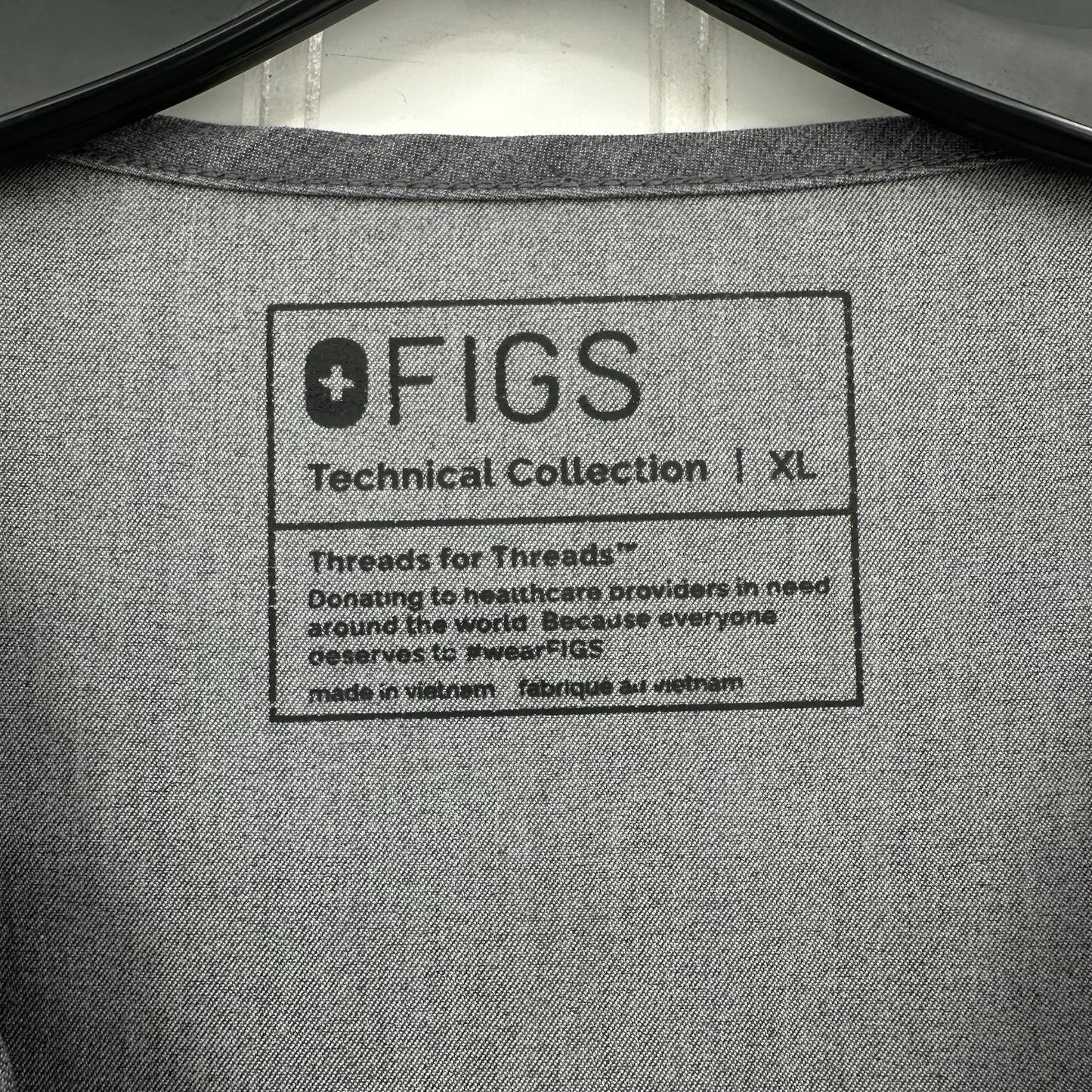 FIGS Scrub Top Womens XL Casma Technical Collection Graphite Gray Uniform Work