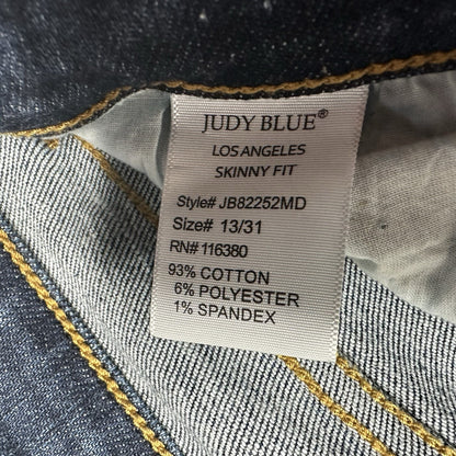 Judy Blue Jeans Womens 13 31 Skinny Blue Stretch Denim Comfort Casual EUC