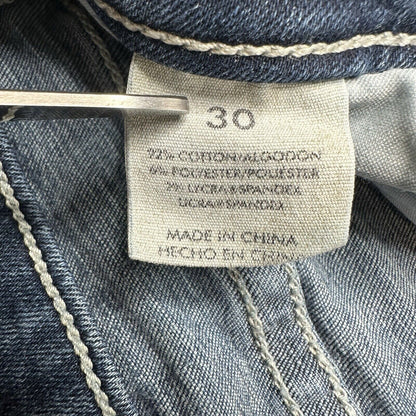 BKE Jeans Womens 30 Gabby Capri Curvy Blue Stretch Denim Distress Cropped