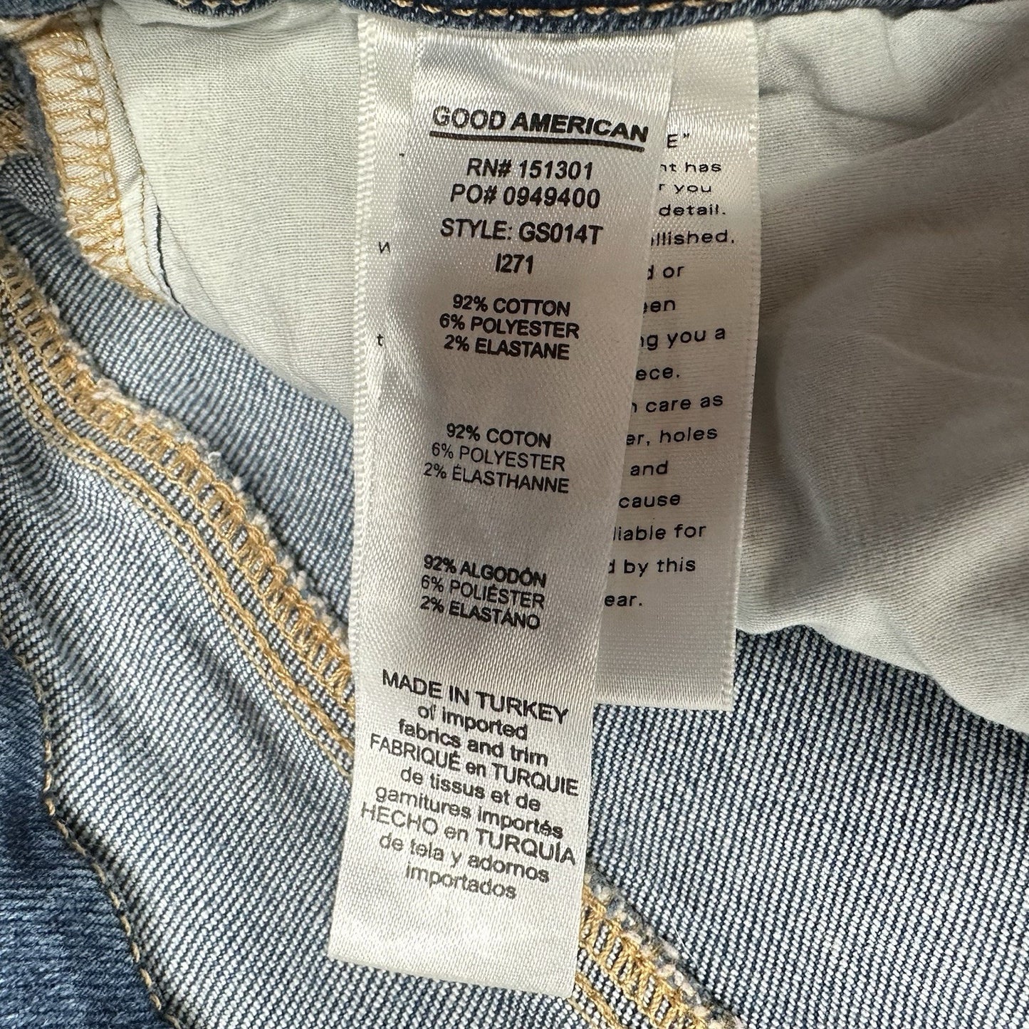 Good American Jeans Womens 12 31 Good Legs Straight Indigo 271 Blue Denim NWOT