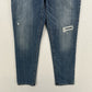 Chicos Jeans 1 US 8 So Slimming Girlfriend Ankle Stretch Blue Denim Distress NEW