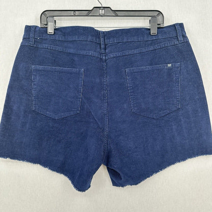 GAP Shorts Womens 16 Corduroy Relaxed Cut Off Dark Blue Fray Hem Preppy NEW