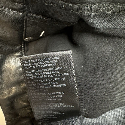 We The Free People Pants Womens 8 It Factor Vegan Leather Black Wide Leg Hi Rise