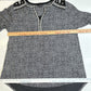 Lucky Brand Top Womens 1X Black White Embroidered Boho Lightweight Shirt Hi Low