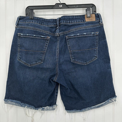 American Eagle Shorts Womens 14 Tomgirl Bermuda Blue Jean Stretch Denim Raw Fray
