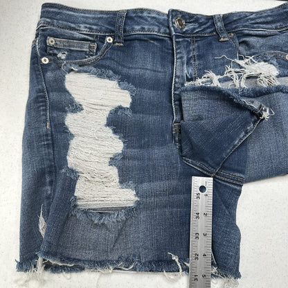 American Eagle Shorts Women 14 Hi Rise Shortie Next Level Blue Jean Denim Grunge