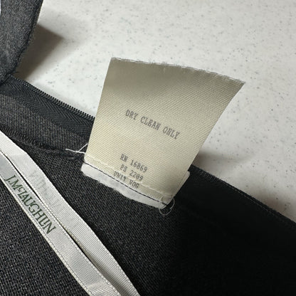 J McLaughlin Skirt Womens 8 Pleated Wool Gray Zip Academia Preppy Luxury *Flaw