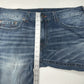 True Religion Jeans Mens 40x34 Section Straight Leg Blue Denim Distressed *Flaw