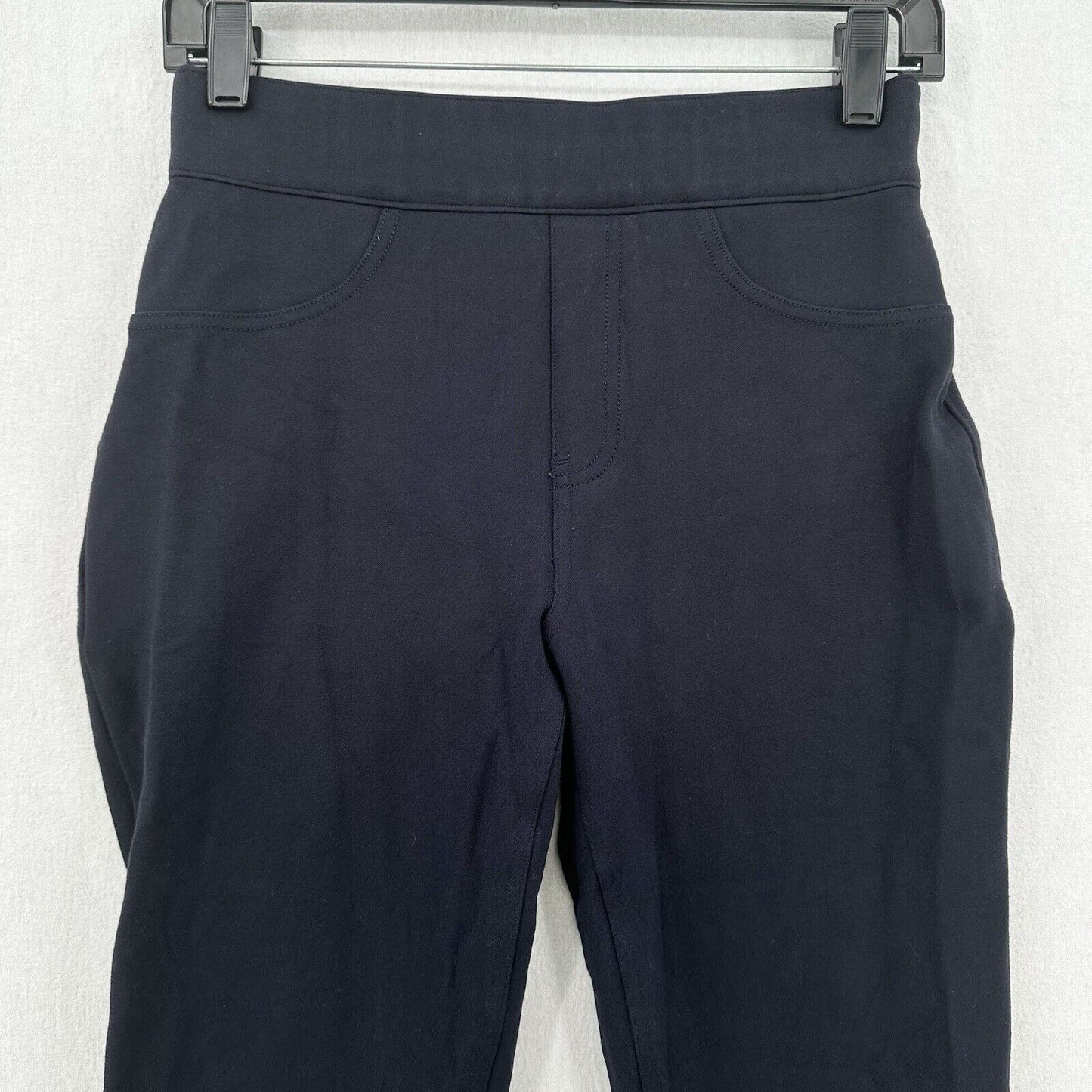 Spanx Pants Womens Small Perfect Ponte Skinny Ankle Navy Blue Legging Career