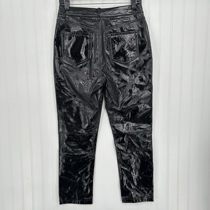 BLDWN Parker Leather Pants Womens 25 Straight Crop Black Genuine Leather EUC