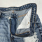 American Eagle Shorts 14 Highest Rise Baggy Midi Blue Denim Distressed Grunge