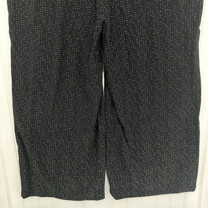 Eileen Fisher Pants Medium Wide Crop Black Polka Dot Pull On Tencel Coastal EUC