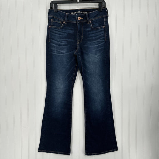 American Eagle Jeans Women 8 Short Kick Boot Blue Denim Rodeo Cowboy Western EUC