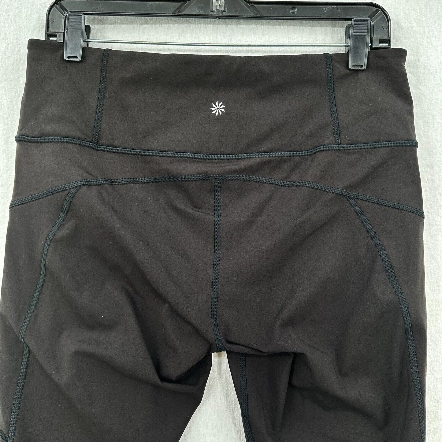 Athleta Legging Womens Large Rainier Tight Black Stretch Active Pockets *Flaw