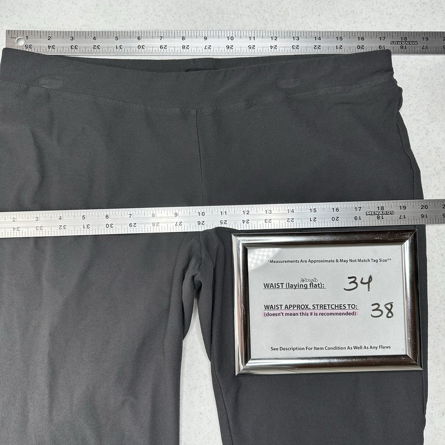 Eileen Fisher Pants Large Washable Crepe Slim Ankle Gray Coastal ContemporaryEUC