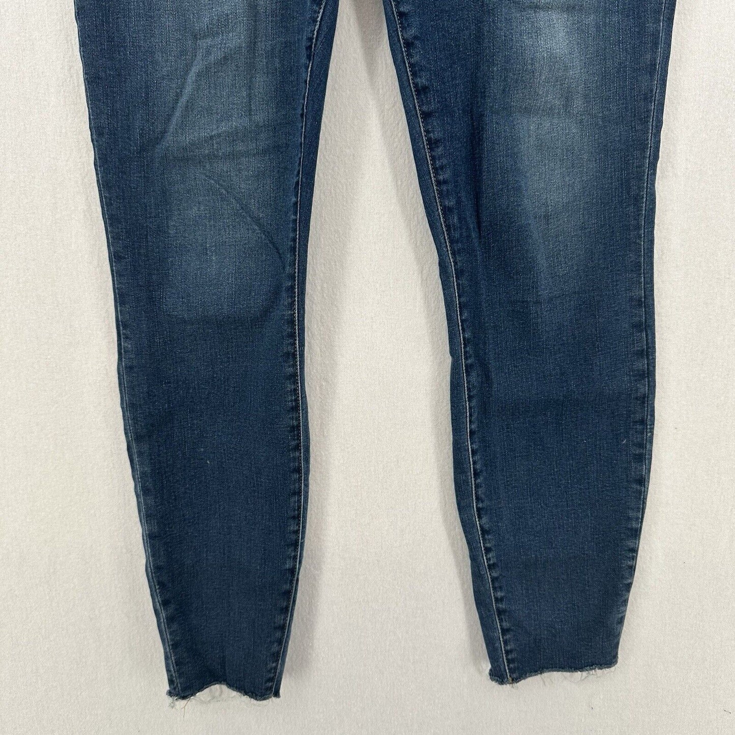 Good American Jeans Womens 8 29 Good Waist Crop Skinny Ankle Blue Denim Fray