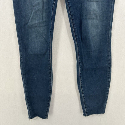 Good American Jeans Womens 8 29 Good Waist Crop Skinny Ankle Blue Denim Fray
