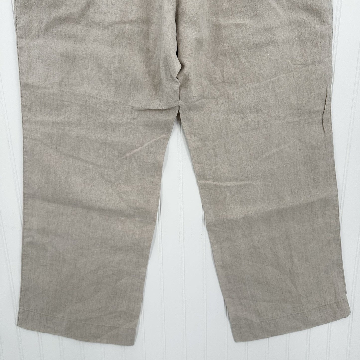 Tommy Bahama Pants Womens XL Linen Two Palms Easy Wide Leg Beige Lagenlook EUC