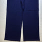 St John Sport Pant Medium Santana Knit Wide Leg Navy Blue Wool Blend Pull On EUC