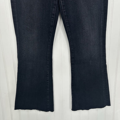 Mother Jeans Womens 32 Weekender Fray Flare US 12 Black Denim Thunder Road EUC