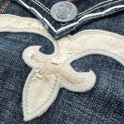 Laguna Beach Jeans Mens 33 Blue Relaxed Loose Straight Denim Skulls Y2K Grunge