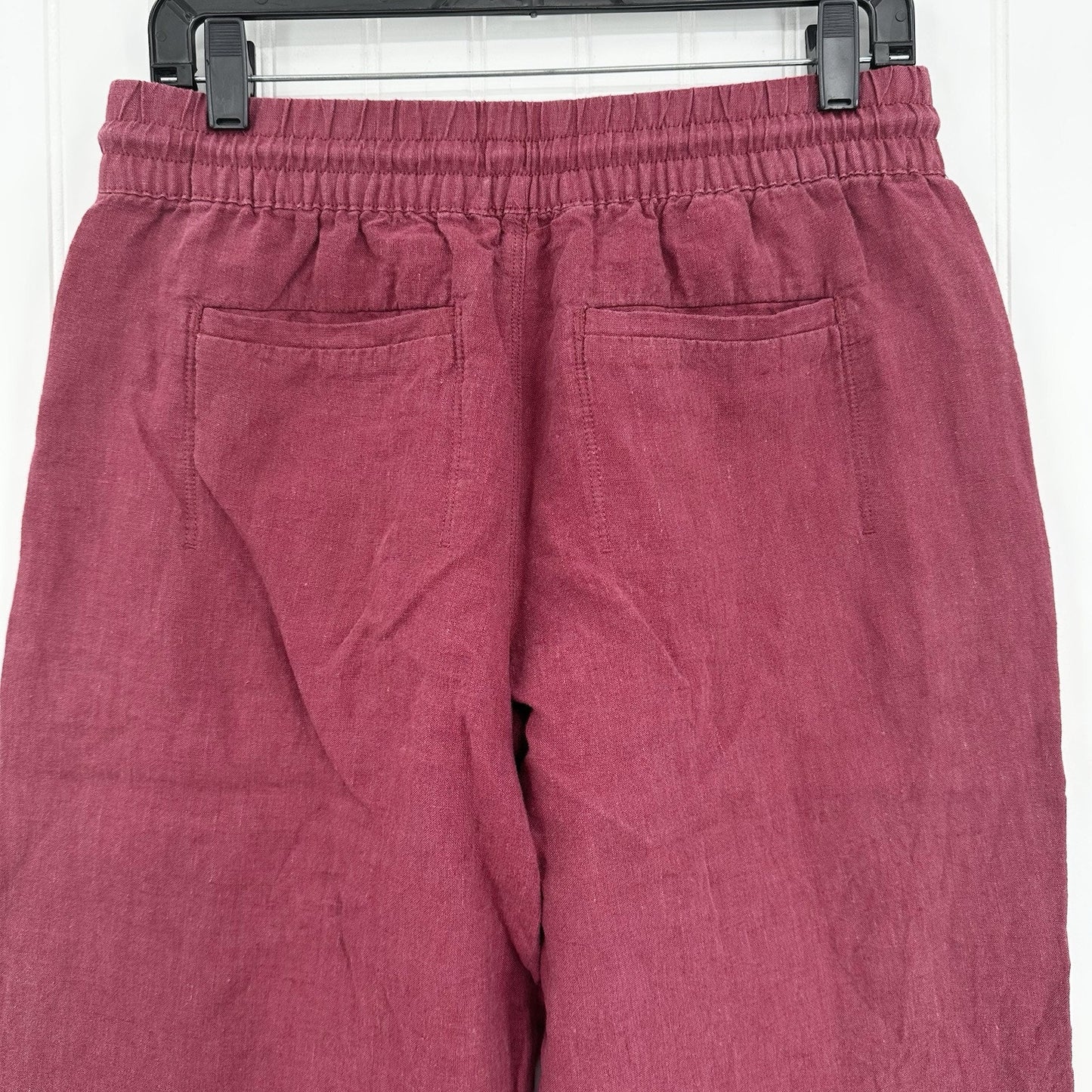Athleta Pants Womens 6P Retreat Linen Wide Leg Maroon Coastal Beach Lagenlook