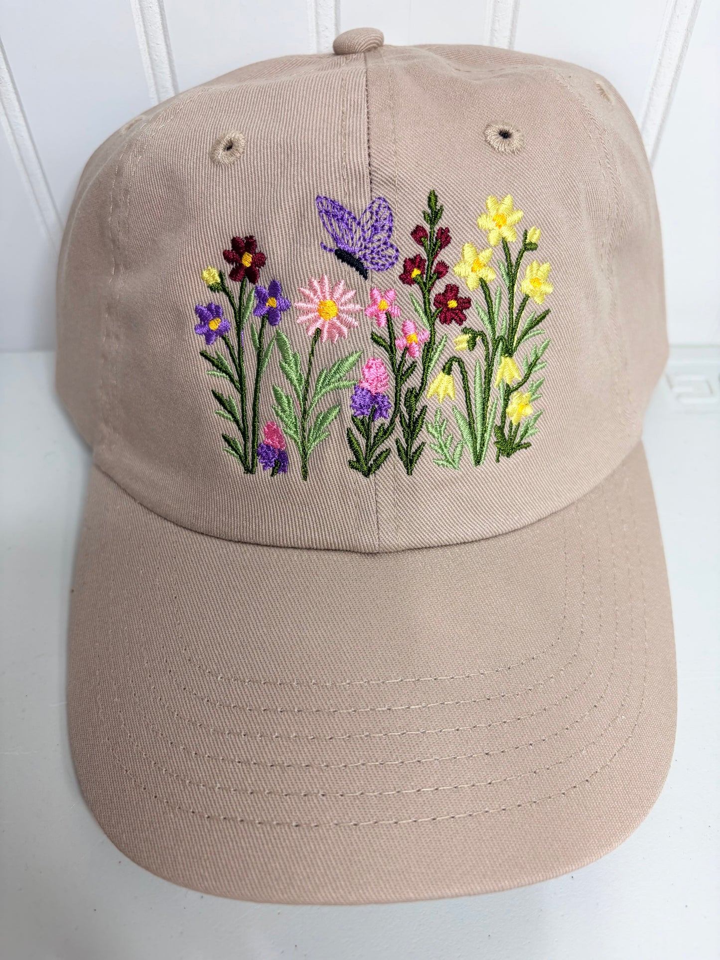 Floral Embroidered Dad Hat Unstructured Cotton Twill Adjustable Closure Casual Boho Wildflowers35 Gift