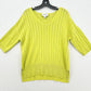 Joseph Ribkoff Top Womens Medium Neon Green Yellow Studded Travel OldMoney EUC