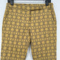 Tibi Pants Womens 2 Slim Crop Mustard Yellow Cotton Throwing Stars Career Preppy