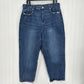 American Eagle Jeans Womens 14 Short Mom Relaxed High Rise Blue Denim Distressed