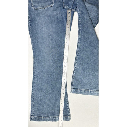 American Eagle Jeans 20 Curvy Super Hi Rise Flare Next Level Blue Denim Boho