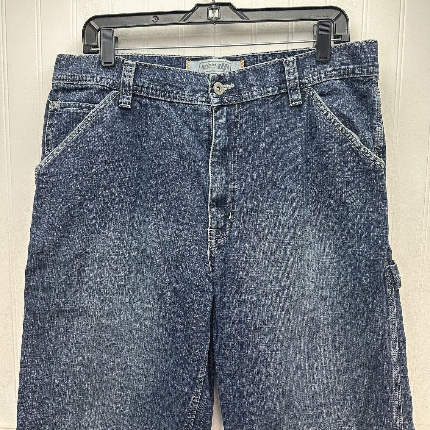 Urban Pipeline Jeans Mens 33x30 Blue Carpenter Loose Baggy Wide Denim Streetwear