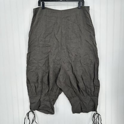 Sarah Pacini Pants 4 Women XL Linen Drop Crotch Crop Zip Coastal Beach Lagenlook