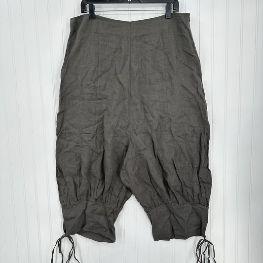 Sarah Pacini Pants 4 Women XL Linen Drop Crotch Crop Zip Coastal Beach Lagenlook
