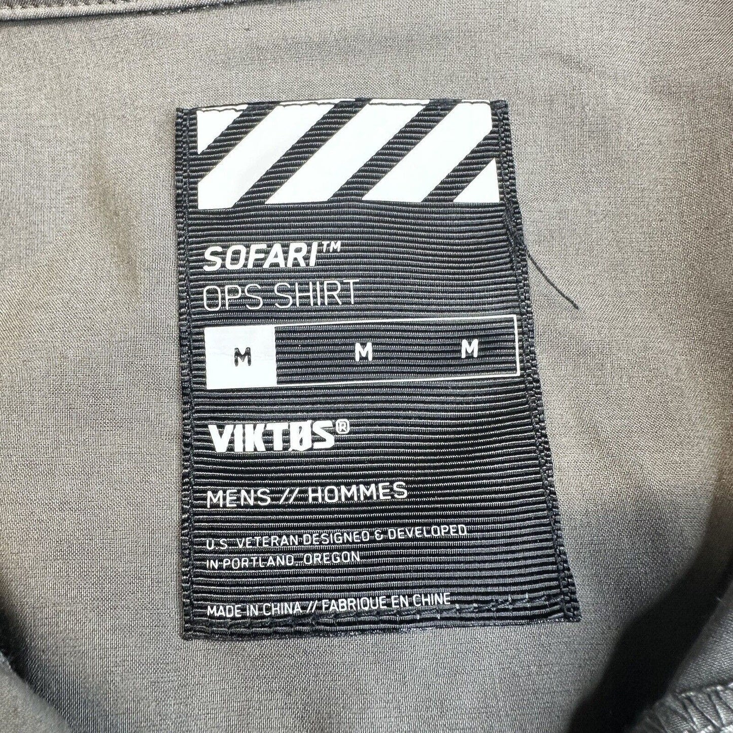 Viktos Shirt Mens Medium Sofari Ops Gray Short Sleeve Button Up Tactical EUC