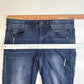 Democracy Jeans 8 Skinny Ab Solution Blue Stretch Denim Distressed Tummy Control