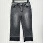 Judy Blue Jeans Womens 13 31 Wide Leg Crop High Rise Gray Denim Boho Grunge EUC