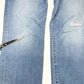Chicos Jeans 2 US 12 So Slimming Girlfriend Slim Leg Crop Blue Denim Fray *Spot
