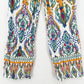 Christian Siriano Pants Womens Medium Straight Leg Pull On Tribal Aztec Beach