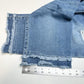 Chicos Jeans 2 US 12 So Slimming Girlfriend Slim Leg Crop Blue Denim Fray *Spot