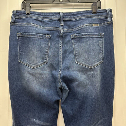 Kancan Jeans Womens 32 Bootcut High Rise Button Fly Blue Stretch Denim Dark Wash
