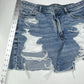 American Eagle Shorts 14 Highest Rise Baggy Midi Blue Denim Distressed Grunge