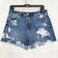 American Eagle Shorts Womens 10 Mom High Rise Blue Jean Denim Distressed Grunge